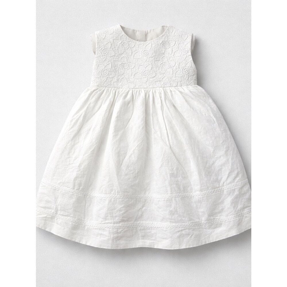 Infantiles Bear white cotton occasion dress size 12 months